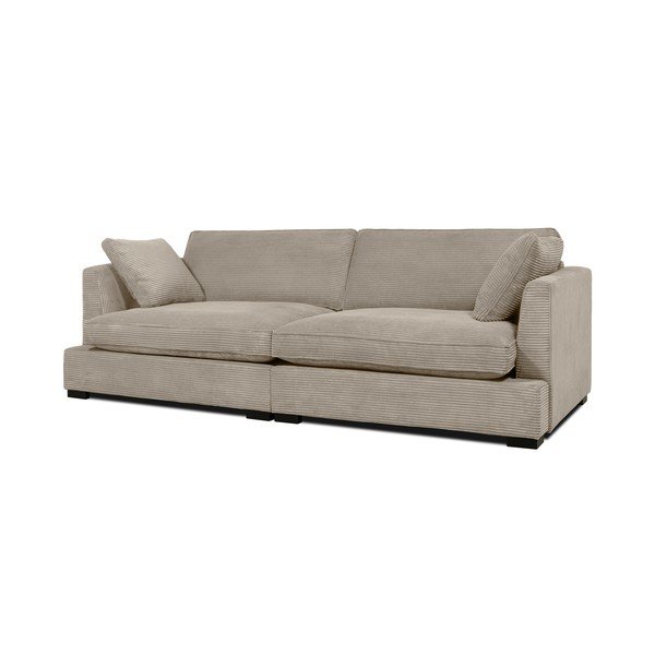 Beżowa sztruksowa sofa 236 cm Mobby – Scandic-image-2