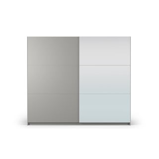 Szafa szara z lustrem i drzwiami przesuwnymi 250x215 cm Lisburn - Cosmopolitan Design