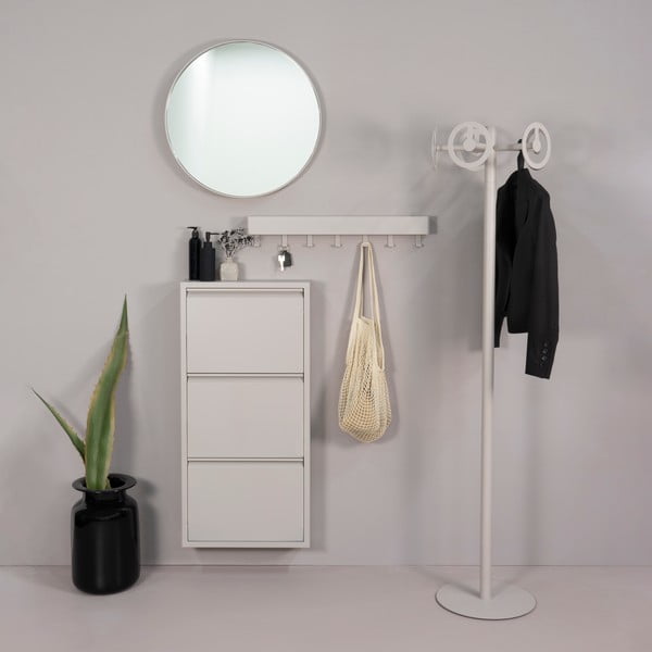 Szarobrązowa metalowa uchylna szafka na buty 50x103x15 cm Billy – Spinder Design-image-4