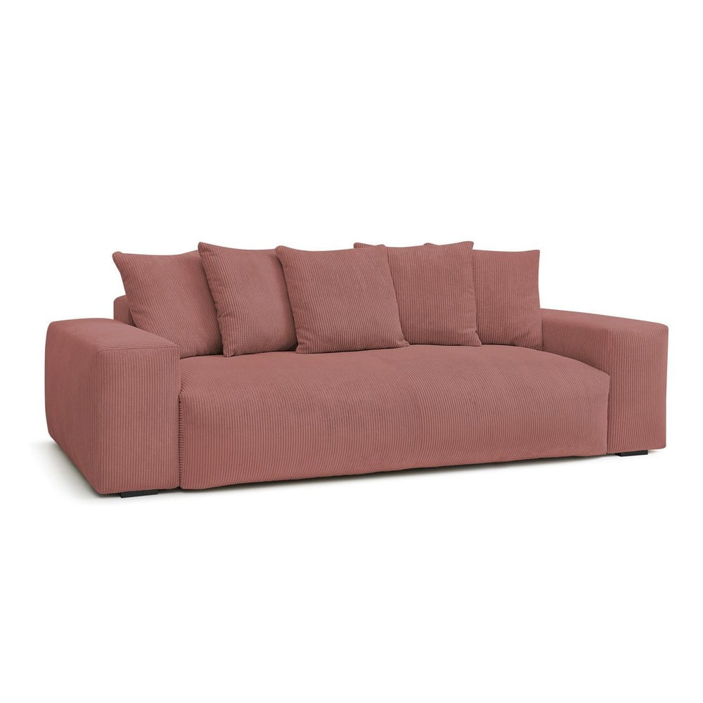 Jasnoróżowa sztruksowa sofa 280 cm Voltaire – Bobochic Paris (zdjęcie 6)