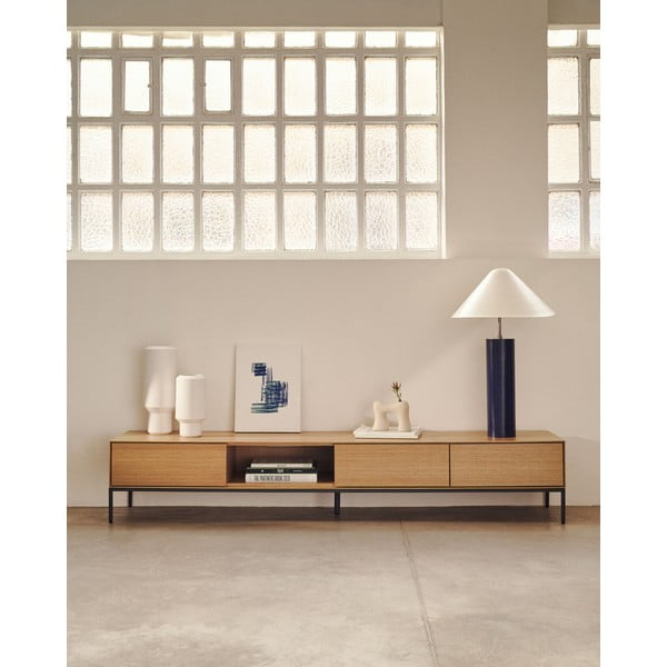 Szafka pod TV w dekorze dębu 195x35 cm Vedrana – Kave Home-image-1