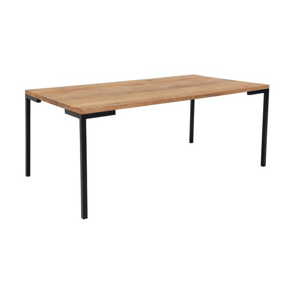 Czarny stolik z blatem z drewna dębowego House Nordic Lugano-image-1