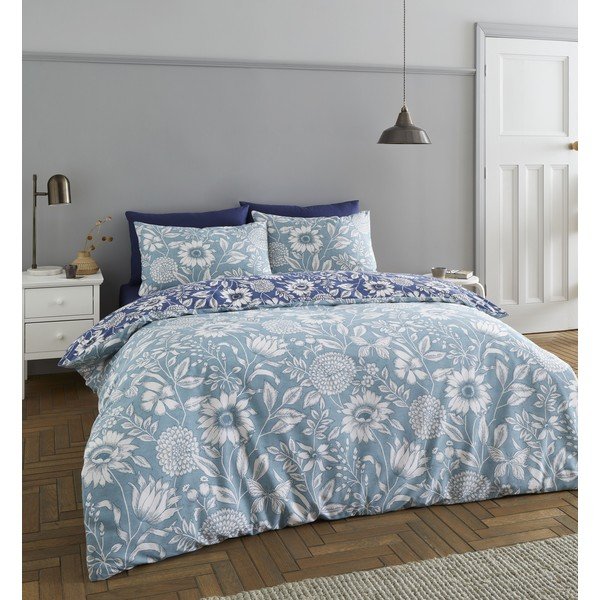 Zielono-niebieska pościel 200x135 cm Tapestry Floral – Catherine Lansfield-image-1