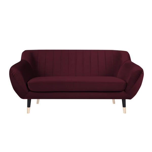 Bordowa sofa z czarnymi nogami Mazzini Sofas Benito, 158 cm