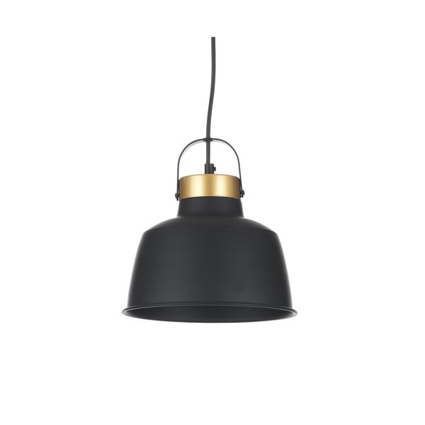 Lampa wisząca z metalowym kloszem w kolorze czarno-złotym Industrial – Tomasucci