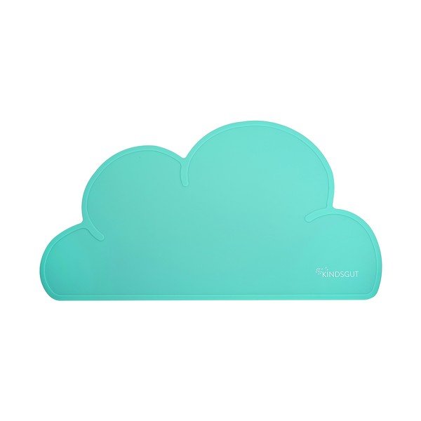 Turkusowa silikonowa mata stołowa Kindsgut Cloud, 49x27 cm