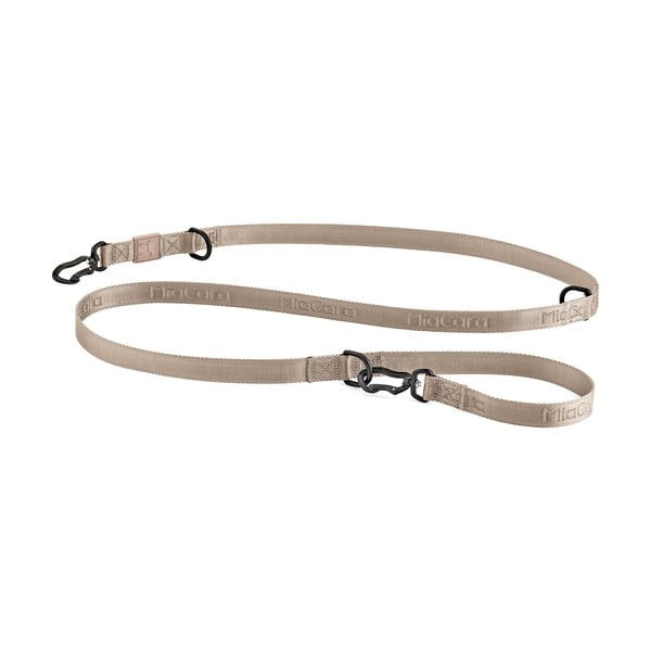 Beżowa smycz przepinana długość 200 cm Modena Greige 25 mm – MiaCara