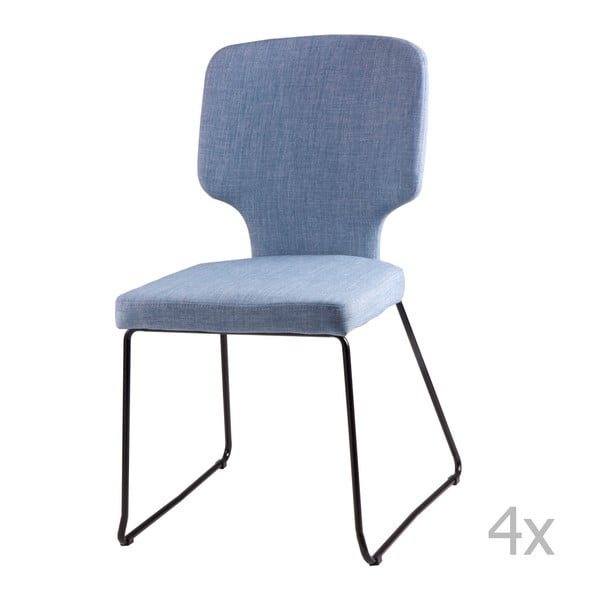 Zestaw 4 jasnoniebieskich krzeseł sømcasa Dana