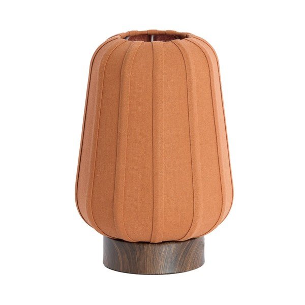 Metalowa lampa stołowa w kolorze terakoty z tekstylnym kloszem (wysokość 29 cm) Bibia – Light & Living