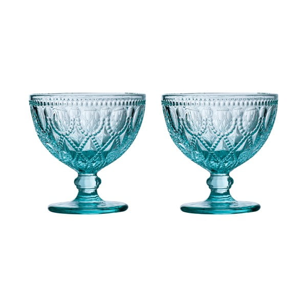 Niebieskie szklane pucharki zestaw 2 szt. 250 ml Fleur – Premier Housewares
