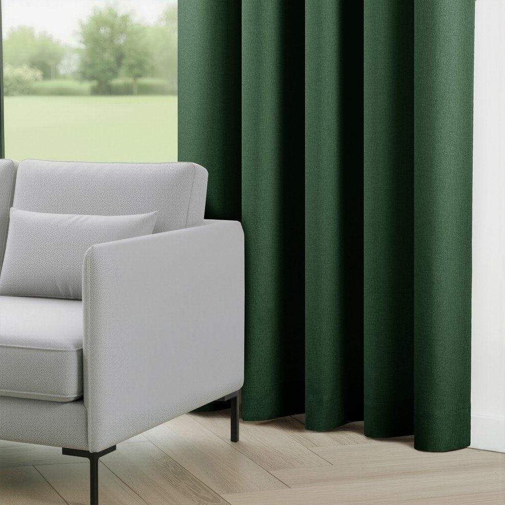 Ciemnozielona zasłona częściowo zaciemniająca (dimout) 140x250 cm Calisto – Filumi (zdjęcie 11)