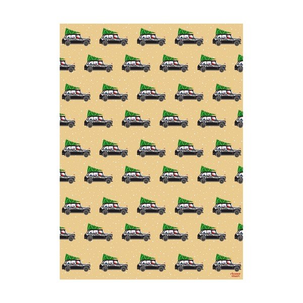 5 arkuszy żółtego papieru do pakowania prezentów eleanor stuart London Christmas, 50x70 cm-image-1