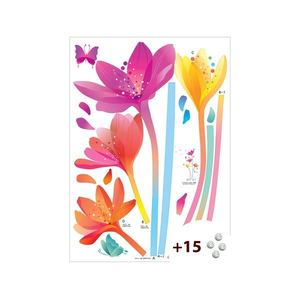 Naklejka z 15 kryształkami Swarovski Ambiance Rainbow Flowers-image-1