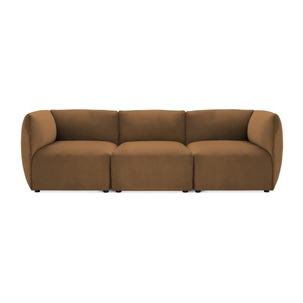 Brązowa 3-osobowa sofa modułowa Vivonita Velvet Cube