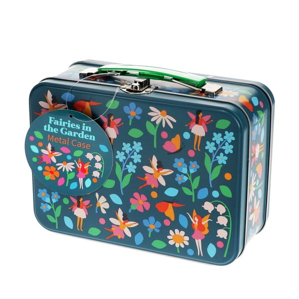 Ciemnoniebieska metalowa walizka dziecięca 19x8x17 cm Fairies in the Garden – Rex London-image-3