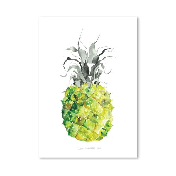 Plakat Americanflat Pineapple Yellow by Claudia Libenberg, 30x42 cm