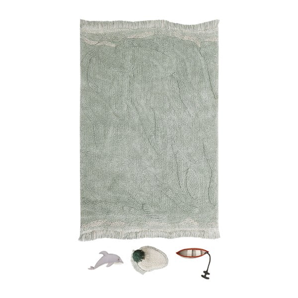Miętowy bawełniany dziecięcy dywan do zabawy 90x130 cm Waves – Lorena Canals