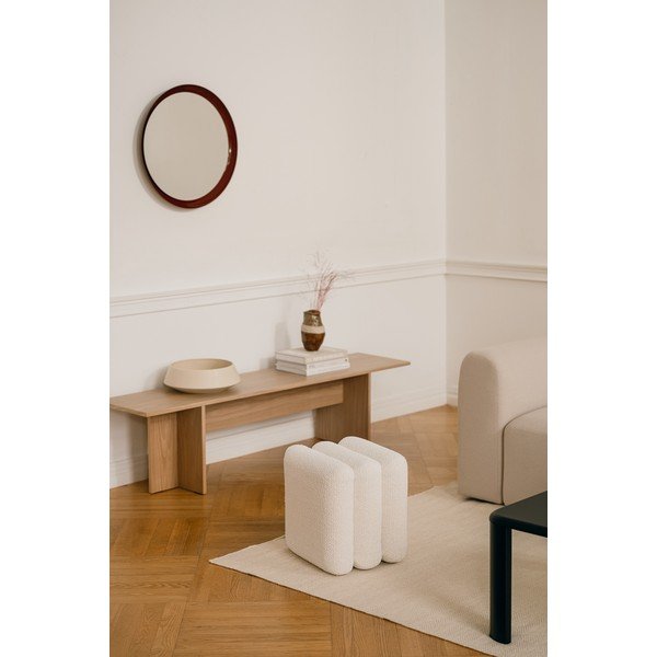 Beżowy puf z materiału bouclé Radd – noo.ma-image-1