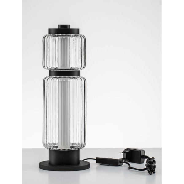 Szklana lampa stołowa LED w kolorze matowej czerni (wysokość 39 cm) Liesa – Nova Luce-image-4