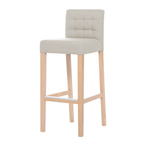Kremowe krzesło barowe z brązowymi nogami Ted Lapidus Maison Jasmin