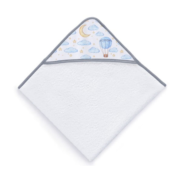 Zestaw ręcznika z kapturkiem i rękawicy z szarymi detalami Tanuki Clouds, 75x75 cm