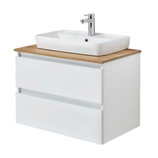 Biała wisząca szafka pod umywalkę bez baterii 75x53 cm Set 360 – Pelipal-image-2