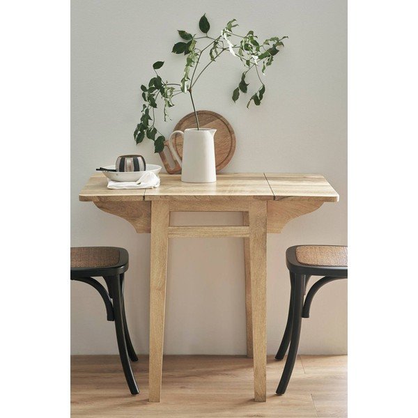 Rozkładany stół z dodatkowym blatem z litego drewna mango 43,5x60 cm Derri – Ellos Home-image-3