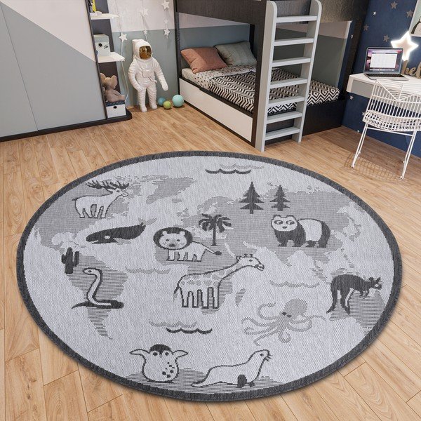 Szary okrągły dywan ø 120 cm Animal World – Hanse Home-image-2