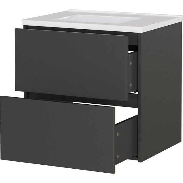Antracytowa wisząca szafka pod umywalkę z matowym wykończeniem 61x61 cm Bodera – Germania-image-3