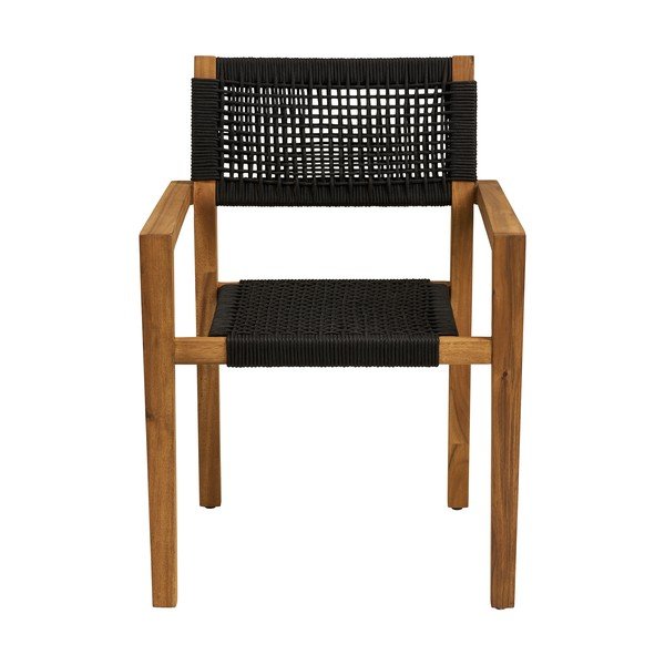 Czarne drewniane krzesło ogrodowe Anzio – House Nordic-image-2