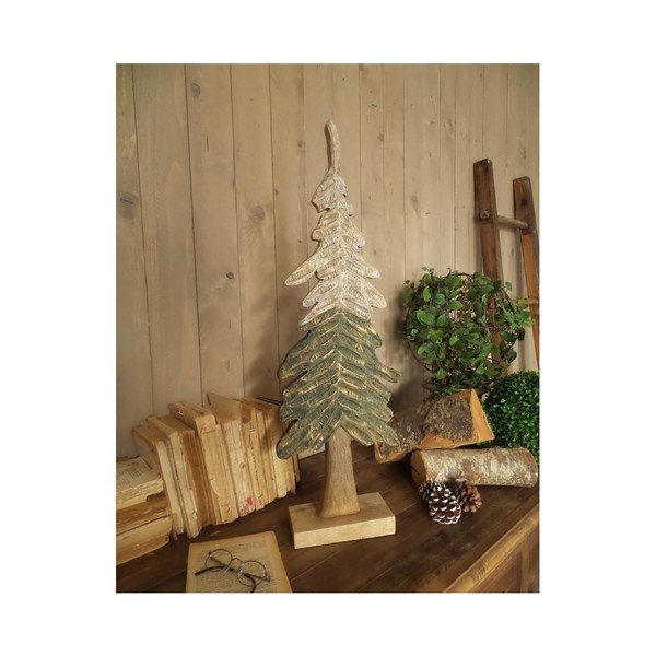 Zestaw 2 choinek dekoracyjnych z drewna mango Orchidea Milano Pine Trees, wys. 73 cm