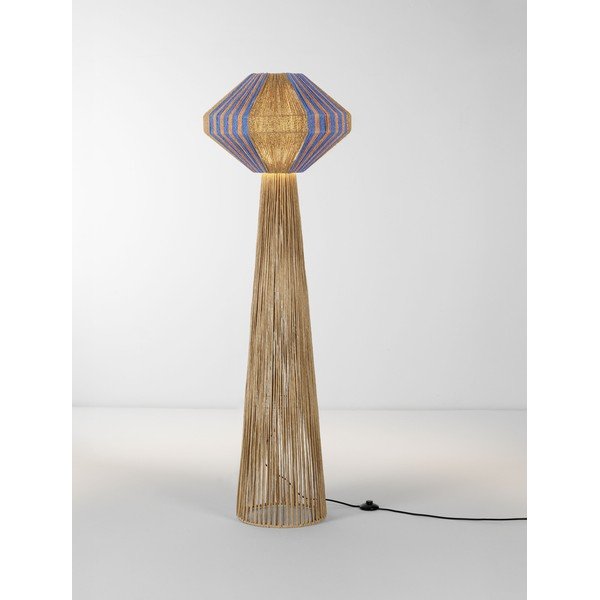 Niebieska/w naturalnym kolorze lampa stojąca z liny (wysokość 152 cm) Abby – Nova Luce-image-4