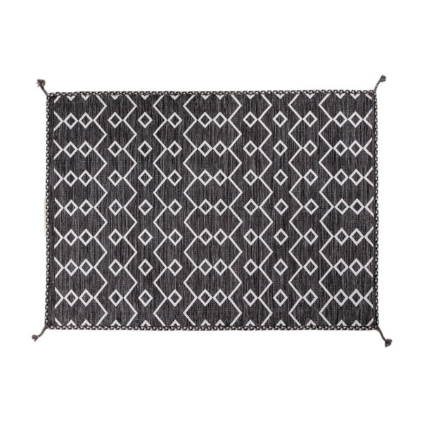 Czarno-biały dywan ręcznie tkany Navaei & Co Kilim Ethnic 204, 180x120 cm