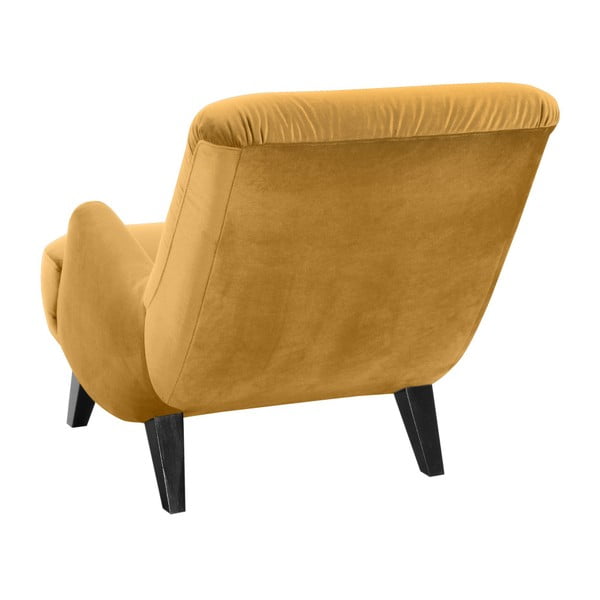 Żółty fotel z czarnymi nogami Max Winzer Brandford Suede-image-1