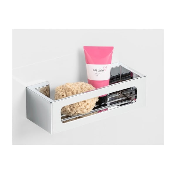 Srebrna samoprzylepna półka łazienkowa z tworzywa sztucznego Bralia – Wenko-image-1