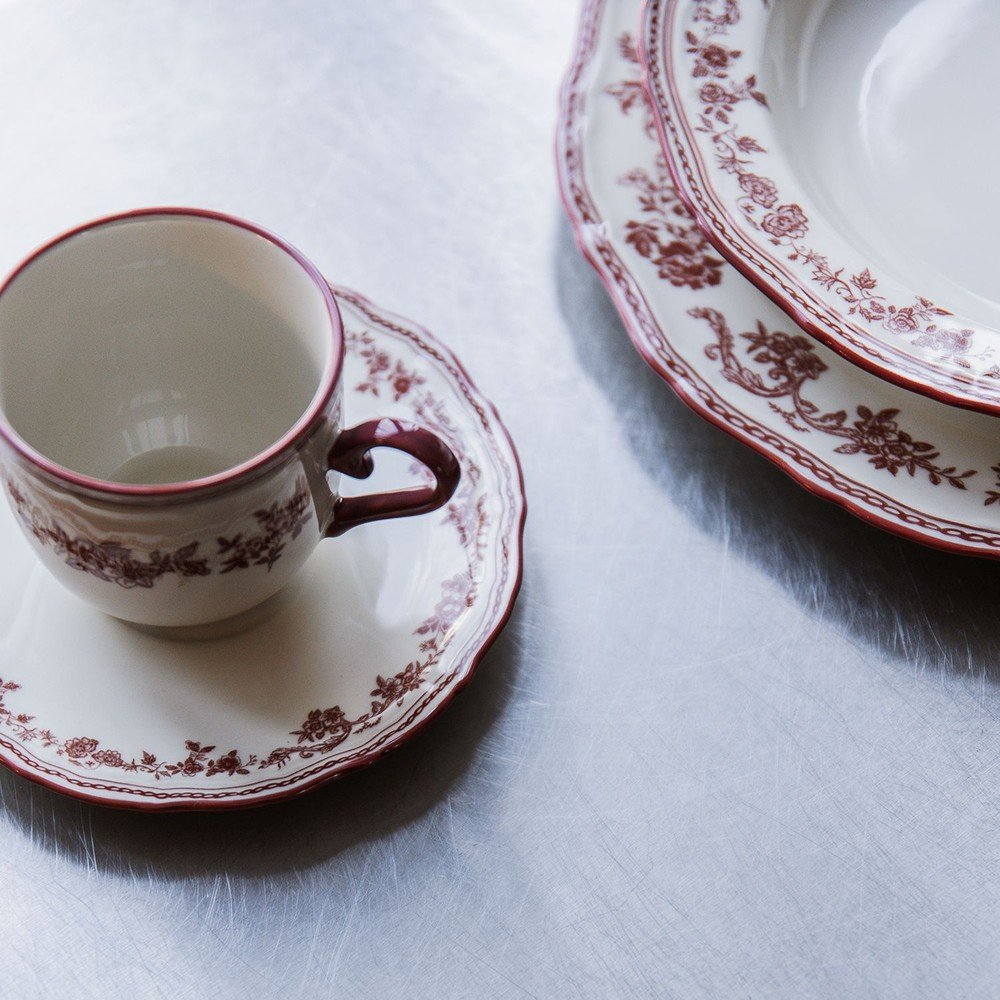 Bordowa/w kolorze kości słoniowej porcelanowa filiżanka 215 ml Cyril – S|P Collection (zdjęcie 6)