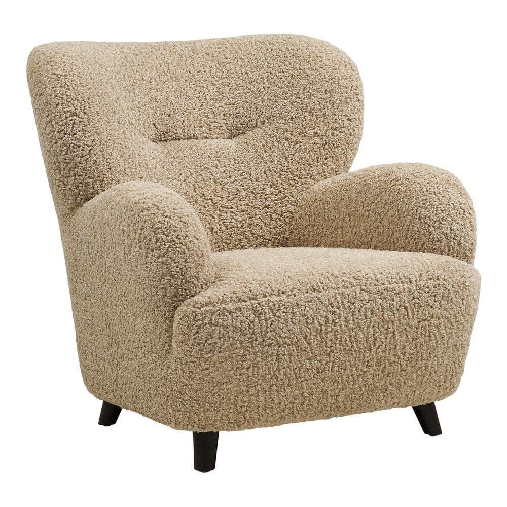 Jasnobrązowy fotel z materiału bouclé Lunaro – House Nordic