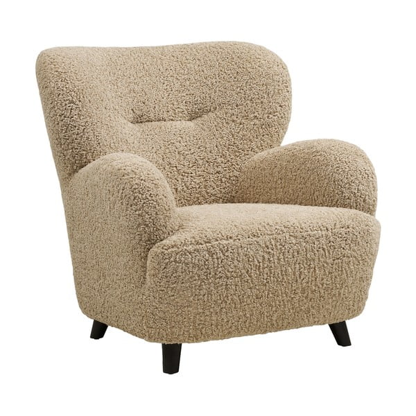 Jasnobrązowy fotel z materiału bouclé Lunaro – House Nordic