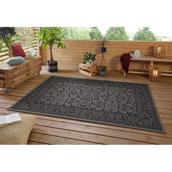 Czarno-fioletowy dywan odpowiedni na zewnątrz NORTHRUGS Konya, 200x290 cm-image-2