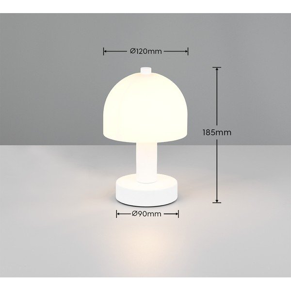 Biała lampa stołowa ze szklanym kloszem (wysokość 19 cm) Glenn – Reality-image-4