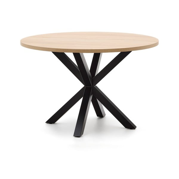 Czarno-naturalny okrągły stół ø 120 cm Argo – Kave Home-image-2