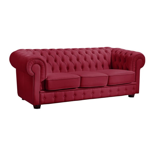 Czerwona skórzana sofa Max Winzer Bridgeport, 200 cm