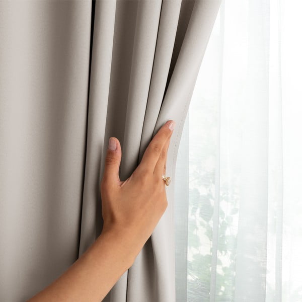 Beżowa zasłona częściowo zaciemniająca (dimout) 140x175 cm Kierra – Restilo-image-2