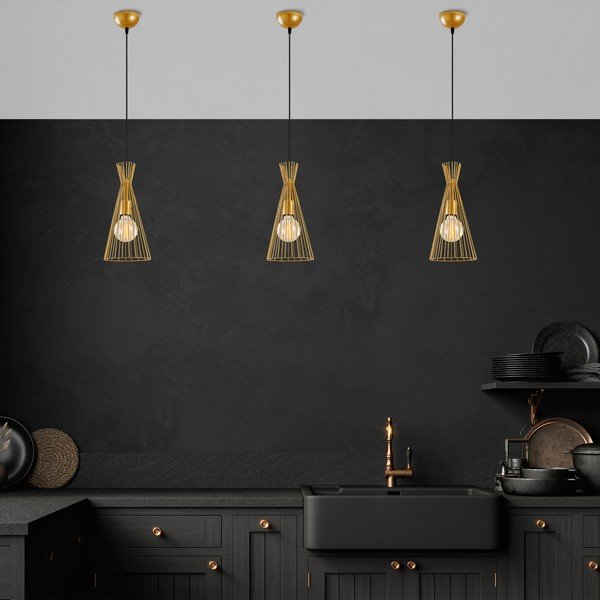 Lampa wisząca w kolorze złota z metalowym kloszem ø 20 cm Mezopotamya – Opviq lights-image-2