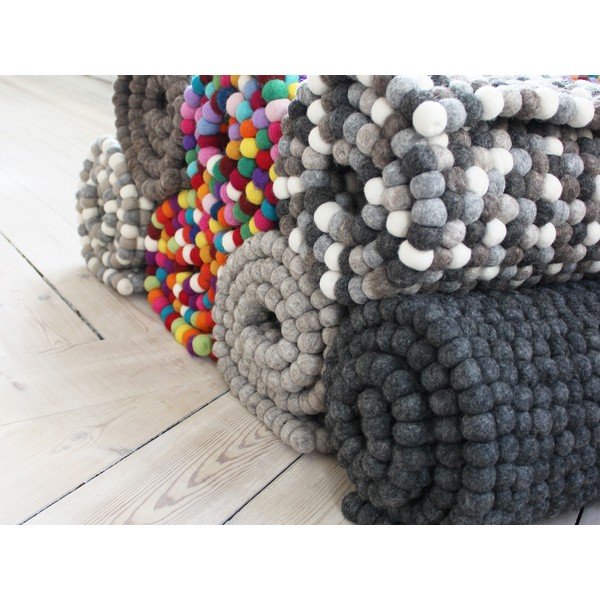 Antracytowy wełniany dywan kulkowy Wooldot Ball Rugs, 120x180 cm-image-2