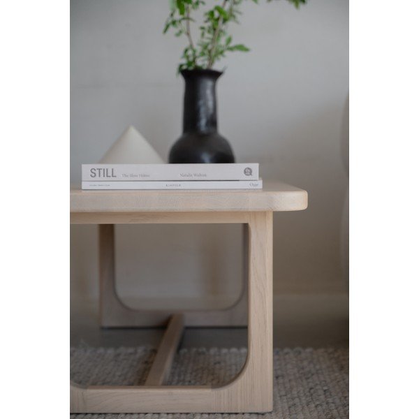 Stolik z blatem w dekorze dębu w jasnym naturalnym kolorze 50x103 cm Driscoll – Rowico-image-2
