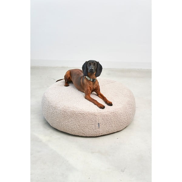 Beżowe legowisko dla psów z materiału bouclé ø 90 cm Senso Pouffe Greige M/L – MiaCara-image-2