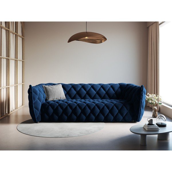 Ciemnoniebieska aksamitna sofa 228 cm Flandrin – Interieurs 86-image-1