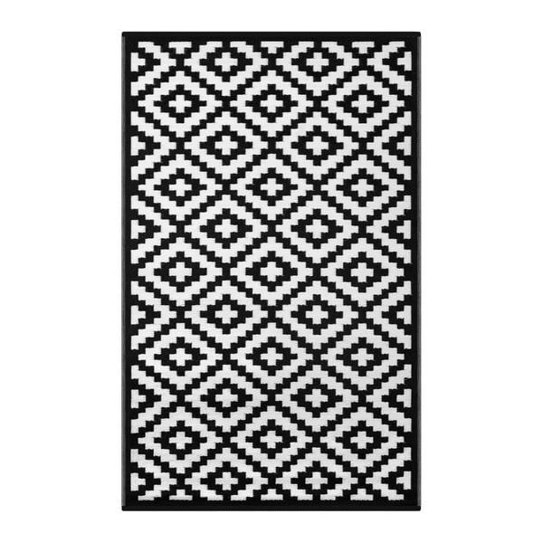 Czarno-biały dwustronny dywan zewnętrzny Green Decore Gahna, 150x240 cm