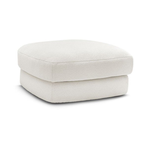 Biały podnóżek z materiału bouclé Leonore – Bobochic Paris